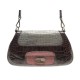 SAC A MAIN PRADA BAGUETTE CUIR CROCODILE GRIS VIOLET ROSE HAND BAG PURSE 7000€