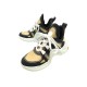 CHAUSSURES LOUIS VUITTON BASKETS ARCHLIGHT 37 TOILE & CUIR NUDE SHOES 1020€