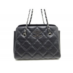 SAC A MAIN CHANEL CABAS 30 CM CUIR MATELASSE NOIR LOGO CC HAND BAG PURSE 3000€