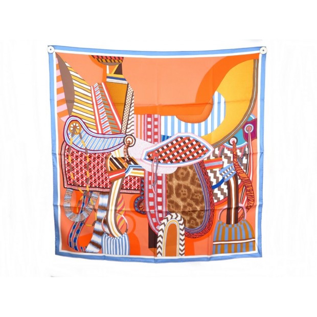 NEUF FOULARD HERMES LA SELLE IMAGINAIRE JAN BAJTLIK CARRE 90 EN SOIE SCARF 495€