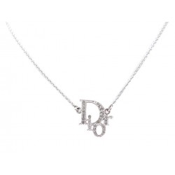 COLLIER DIOR RAS DU COU EN METAL ARGENTE 35-41 CM BIJOU JEWEL NECKLACE 250€