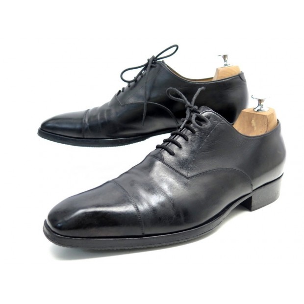 CHAUSSURES JM WESTON RICHELIEU BOUT DROIT 8.5E 42.5 CUIR NOIR LOAFERS SHOES 790€