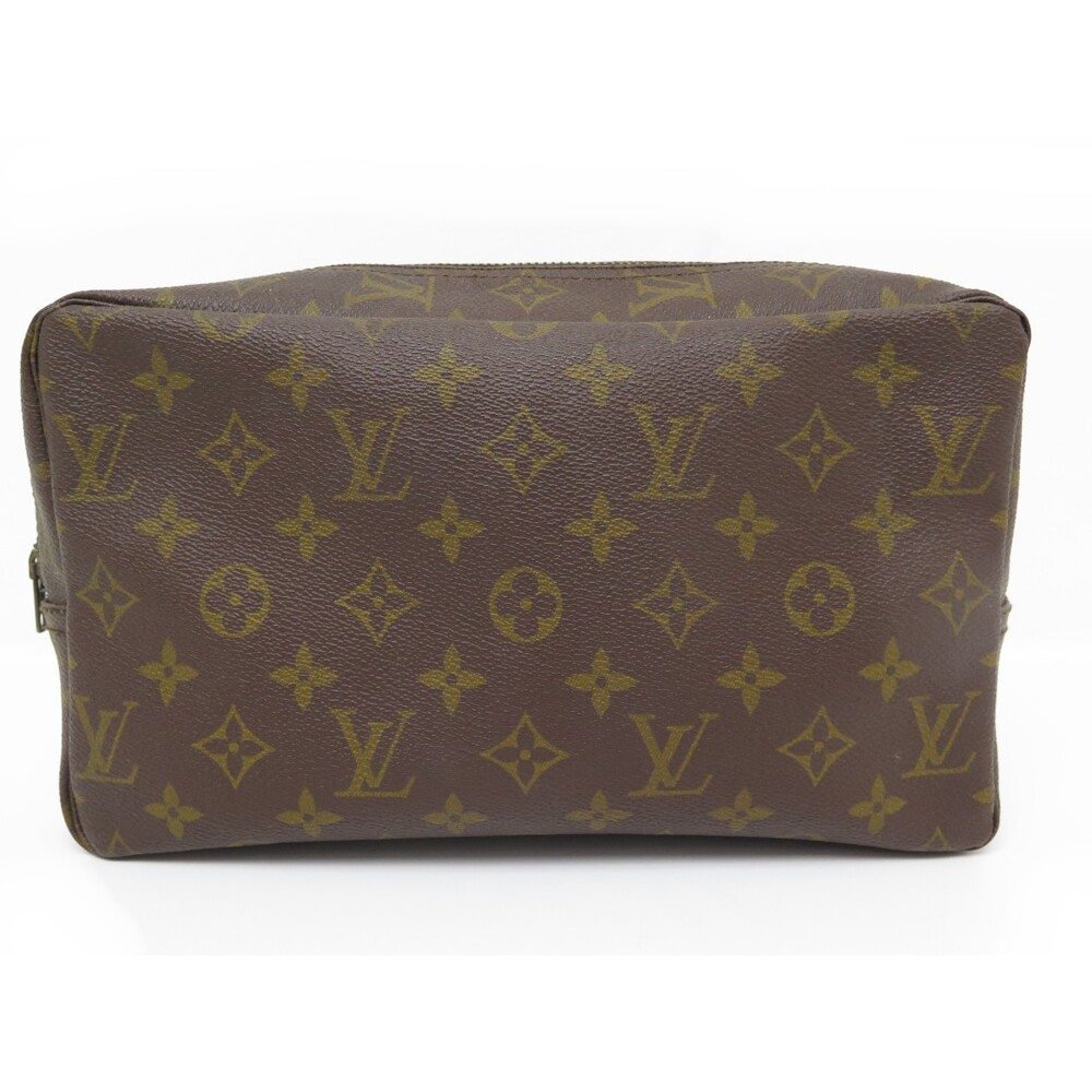 Louis Vuitton Toiletry Pouch On Chain Black in Lotus Cotton with