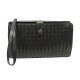 POCHETTE BOTTEGA VENETA CUIR INTRECCIATO NOIR PORTEFEUILLE WALLET POUCH 895€