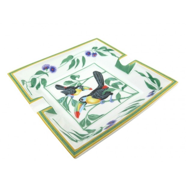 CENDRIER HERMES LES TOUCANS VIDE POCHE EN PORCELAINE BLANCHE WHITE ASHTRAY 590€