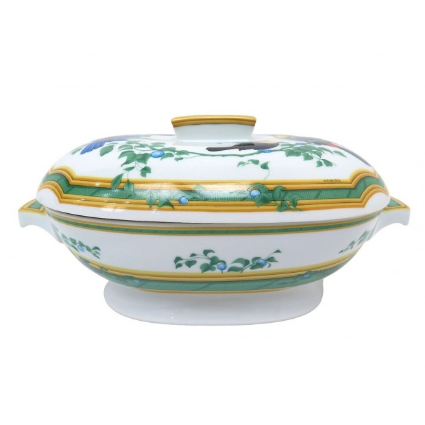 SOUPIERE HERMES TOUCAN EN PORCELAINE DE LIMOGES BLANCHE WHITE TUREEN DISH 1580€