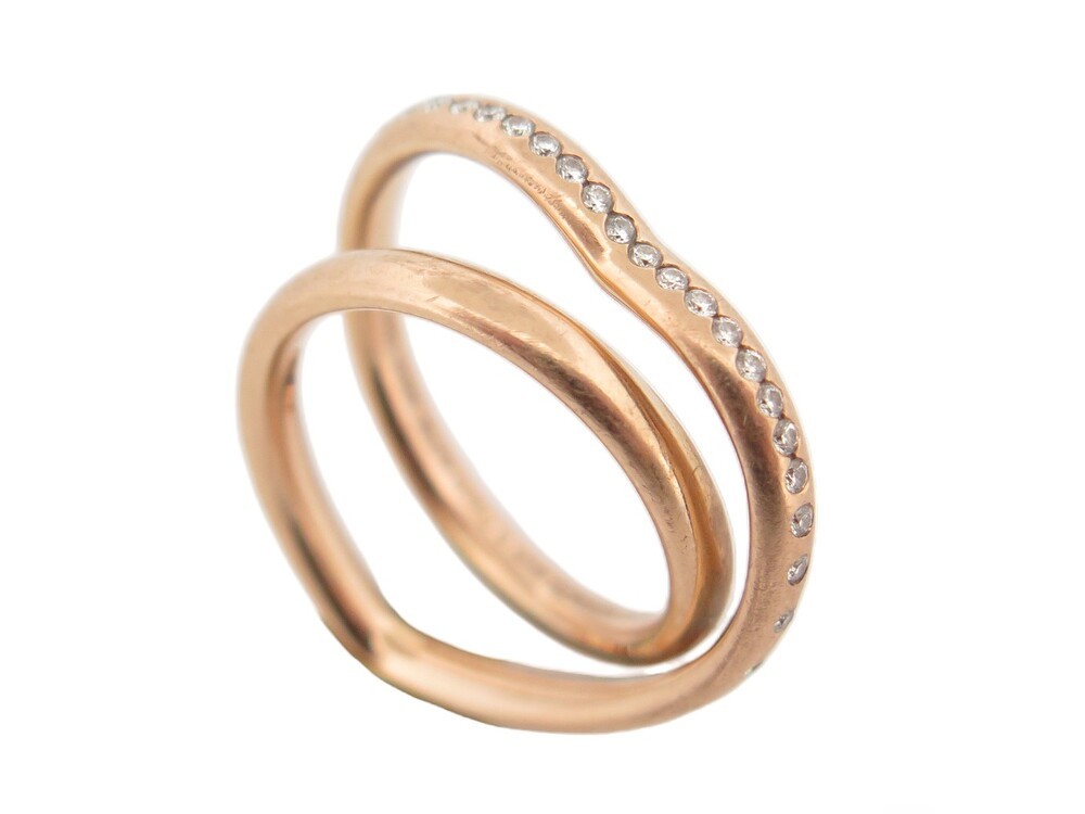 bague hermes vertige coeur mm 52 en or rose 18k et