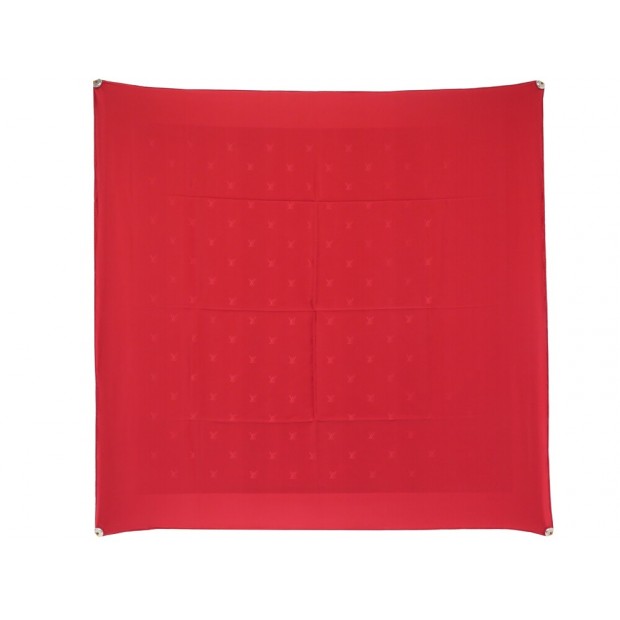 NEUF FOULARD LOUIS VUITTON CARRE 90 CM MONOGRAM LV EN SOIE ROUGE NEW SCARF 460€