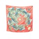 FOULARD HERMES FACE AU LARGE D. JARLEGANT CARRE 90 EN SOIE ROSE BOITE SCARF 460€