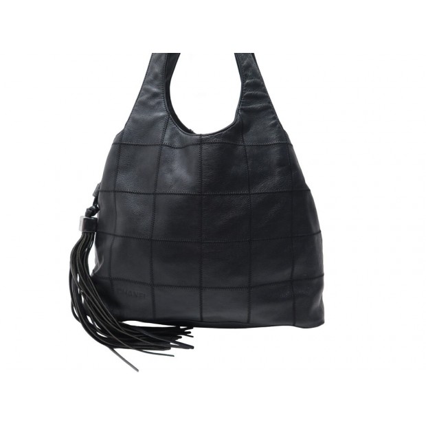 Chanel Square Stitch Tassel Leather Hobo Shoulder Bag