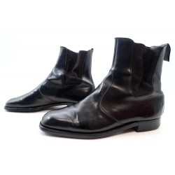 CHAUSSURES JM WESTON BOTTINES 8E 42 42.5 EN CUIR NOIR BOOTS ELASTIQUE SHOES 795