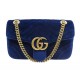 SAC A MAIN GUCCI GG MARMONT MM 443497 BANDOULIERE VELOURS BLEU HAND BAG 2000€