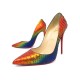 CHAUSSURES CHRISTIAN LOUBOUTIN SO KATE CUIR PYTHON RAINBOW 38 PUMP SHOES 1250€