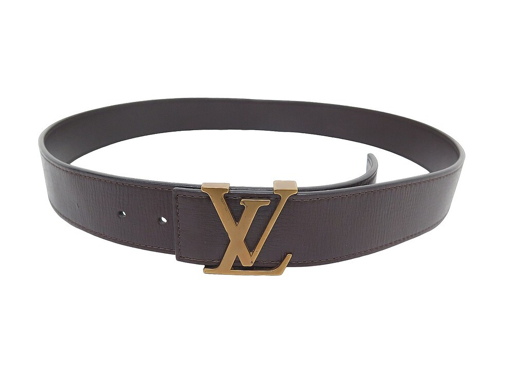 Initiales en cuir ceinture Louis Vuitton Noir taille 80 cm en Cuir