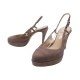 CHAUSSURES CHANEL ESCARPINS SLINGBACK EN DAIM TAUPE 38 PUMPS SHOES 950€