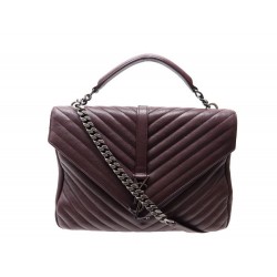 NEUF SAC A MAIN SAINT LAURENT COLLEGE CUIR BORDEAUX 