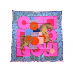 NEUF FOULARD HERMES CAVALIER EN FORMES H004008S EN SOIE CARRE 90 SILK SCARF 495€