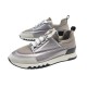 CHAUSSURES HERMES STADIUM BASKETS H192216Z 36 TOILE CUIR ARGENTE SNEAKERS 860€