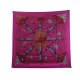 NEUF FOULARD HERMES CHEMINS DE CORAIL ANNIE FAIVRE SOIE FUSHIA SILK SCARF 460€