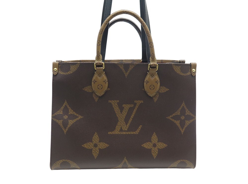 Authentic LOUIS VUITTON Limited On the Go MM M45321 Monogram Reverse Tote  Bag