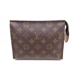 VINTAGE TROUSSE LOUIS VUITTON POCHE TOILETTE 19 TOILE MONOGRAM LV SAC POUCH 250€