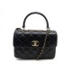 NEUF SAC A MAIN CHANEL TRENDY CC MATELASSE CUIR NOIR BANDOULIERE HANDBAG 6800€