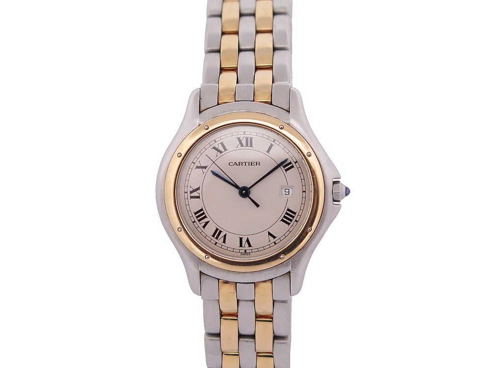 montre cartier cougar 187904 33 mm quartz or et acier