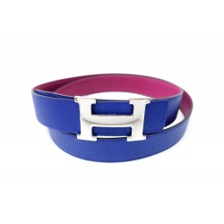 NEUF CEINTURE HERMES REVERSIBLE T 105 + BOUCLE H ACIER PALLADIE 600 