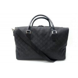 SAC DE VOYAGE A MAIN GUCCI 196356 TOILE NOIR 