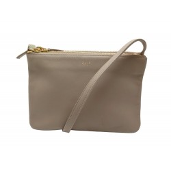 SAC A MAIN CELINE POCHETTE TRIO PM CUIR TAUPE BANDOULIERE HAND BAG PURSE 1000€