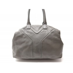 SAC A MAIN YVES SAINT LAURENT EASY GM 208314 EN CUIR GRIS HAND BAG PURSE 1295€