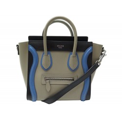 SAC A MAIN CELINE LUGGAGE NANO BANDOULIERE 189243 CUIR TRICOLORE HANDBAG 2200€