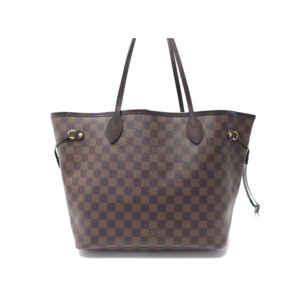 SAC A MAIN CABAS LOUIS VUITTON NEVERFULL MM EN TOILE DAMIER EBENE HAND BAG 1500€