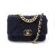 NEUF SAC A MAIN CHANEL 19 M TWEED BLEU MARINE BANDOULIERE HAND BAG PURSE 5700€