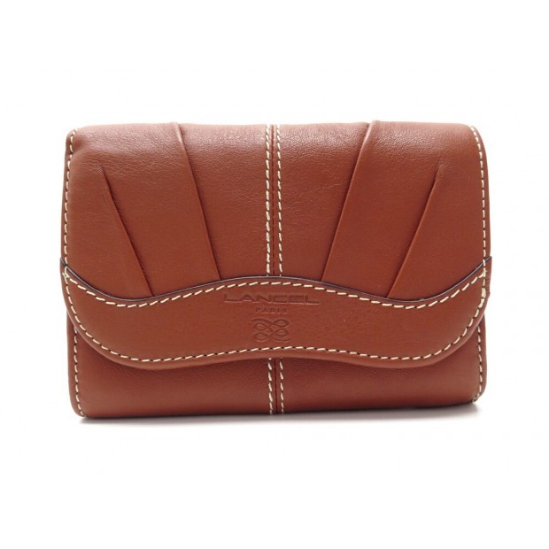 NEUF PORTEFEUILLE LANCEL PORTE MONNAIE EN CUIR MARRON NEW BROWN LEATHER WALLET