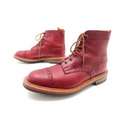 CHAUSSURES TRICKERS PR ROYALCHEESE STOW 9.5 43.5 BOTTINES CUIR ROUGE BOOTS 595€