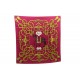 FOULARD HERMES PALEFROI 1965 DE LA PERRIERE CARRE EN SOIE MAGENTA SCARF 350€