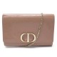 SAC CHRISTIAN DIOR POCHETTE PORTEFEUILLE 30 MONTAIGNE EN CUIR ROSE WOC BAG 2000€