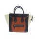 SAC A MAIN CELINE LUGGAGE SMALL EN CUIR & PYTHON ORANGE NOIR ECRU HAND BAG 4200€