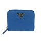 NEUF PORTE MONNAIE PRADA 1M0268 EN CUIR SAFFIANO BLEU NEW LEATHER PURSE 480€