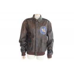 BLOUSON D'AVIATEUR RALPH LAUREN L 52 VESTE EN CUIR MARRON FLIGHT JACKET 1600€