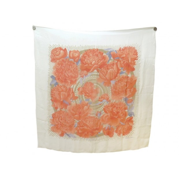 VINTAGE FOULARD HERMES LES PIVOINES CARRE GEANT 1ERE EDITION DE 1978 SCARF 1110€