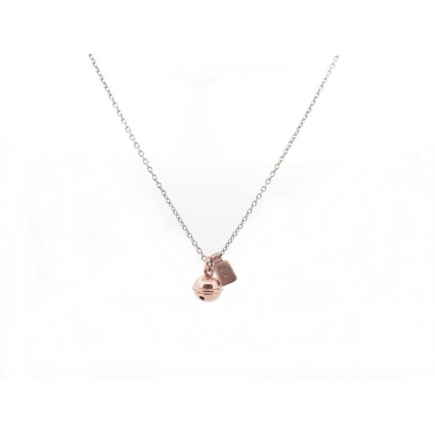 COLLIER DODO POMELLATO ESSENTIAL ARGENT 2 CHARMS GRELOT TAG DODO OR ROSE 9K 510€