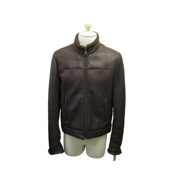 BLOUSON PRADA AVIATEUR UPV768 54 IT 52 L FR VESTE EN CUIR DE MOUTON JACKET 5300€