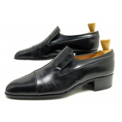 CHAUSSURES LANVIN MOCASSINS SMOKING 9 43 CUIR NOIR EMBAUCHOIRS LOAFER SHOES 425€