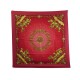 FOULARD HERMES COSMOS LEDOUX CARRE 90 CM EN SOIE ROUGE RED SILK SCARF 495€