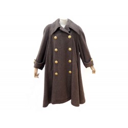 VINTAGE MANTEAU LONG CHANEL T50 XXL BOUTONS ENTRELACES EN LAINE WOOL COAT 5800€