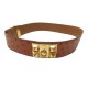 VINTAGE CEINTURE HERMES MEDOR COLLIER DE CHIEN T70 CUIR AUTRUCHE GOLD BELT 3750€