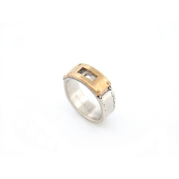 BAGUE HERMES KELLY TAILLE 55 OR JAUNE 18K & ARGENT MASSIF 925 SILVER GOLD RING