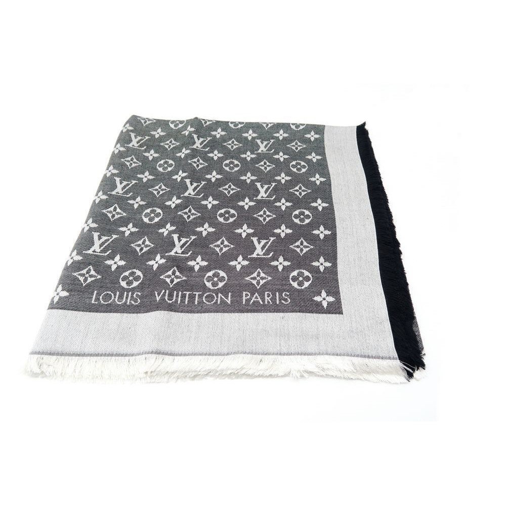 LOUIS VUITTON Wool Cashmere Neo Monogram Blanket Marron 1122925